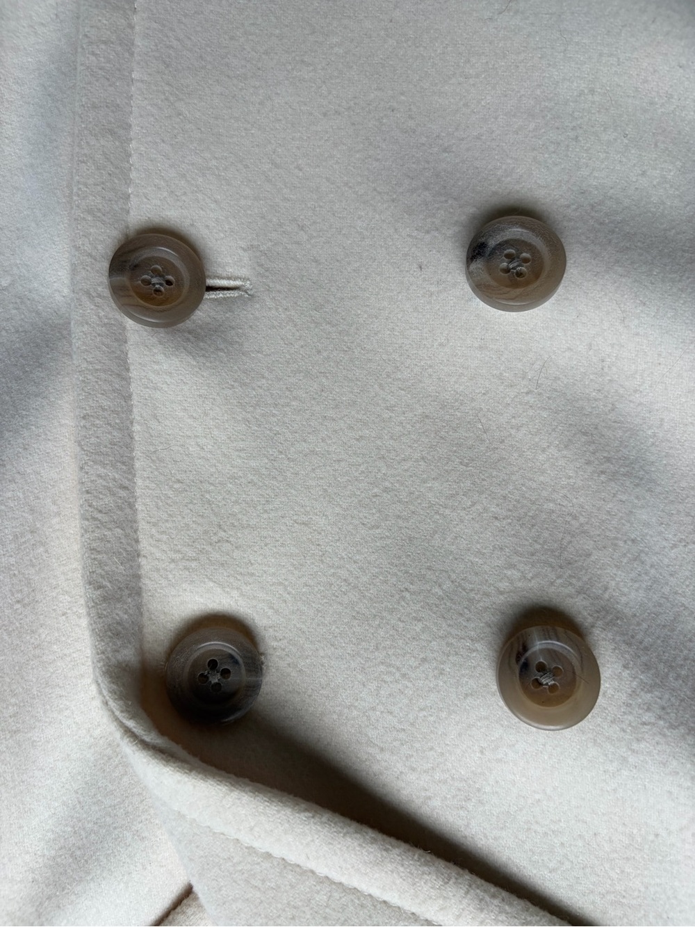 J.Crew Wool Cashmere Blend Double Breasted Peacoat Ivory Size 12 Classic Coat - Picture 7 of 9